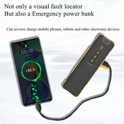 Rechargeable 3200mAh Fiber Optic Visual Fault Locator Laser Pen Power Bank - 1-50km Test Range 15/30/50mw for Cable Testing