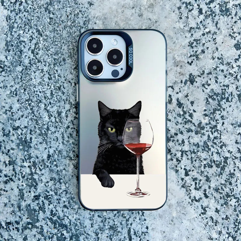 Funny Cat Daily Life Phone Case For iPhone 11 17 12 14 Pro Max Cases 16 13 15 Pro Max 13 Mini 15 Plus Shockproof Laser Covers