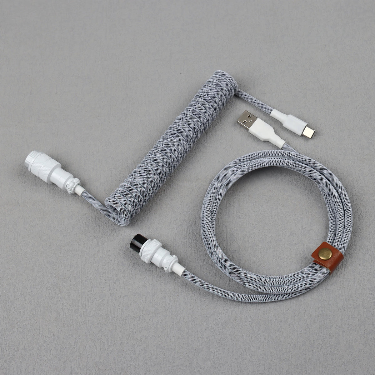 LANO Custom Paracord Coiled Mechanical Keyboard Type C Data Spring Cable GX16 Aviator Coil Spiral Usb C for Gaming Coiled Cable