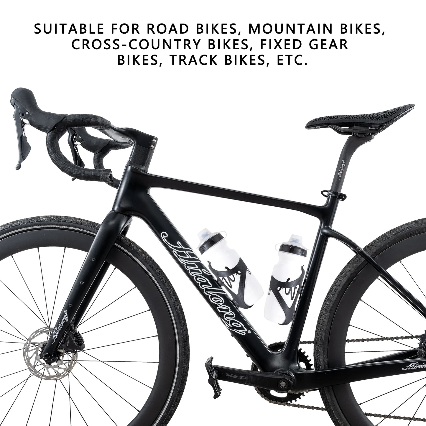HUALONG Bike Water Bottle Holder Nylon Add Carbon Fiber Water Bottle Cage Road MTB Gravel Bikes Bicycle Water Bottl Drink Cup Ho