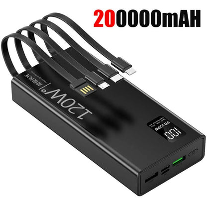 Lenovo 4-in-1 Power Bank 120W 500000mAh High Capacity With Cables Super Fast Charging Portable Charger For iPhone Samsung 2026
