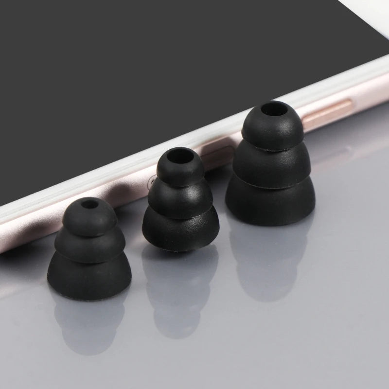 in-Ear Headphones Ear Tips Triple Flange Earpads Perfectly Fits for Earphones with Inner Hole from 3.8mm-4.5mm 896C