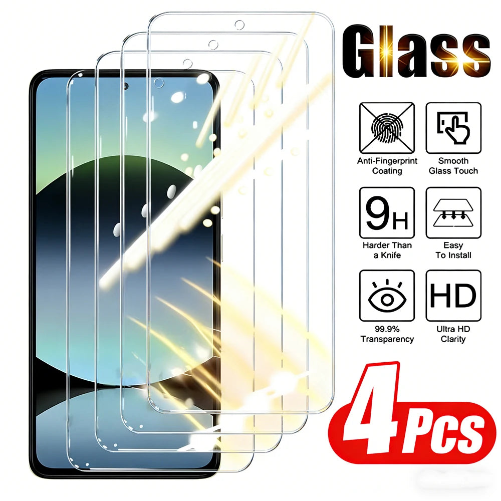 For Xiaomi Redmi Note 13 4G&5G Note 13 Pro 4G&5G Note 14S Full Cover Screen Protector Glass 4pcs 9H Tempered Glass For Redmi