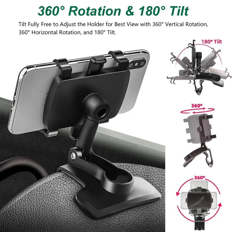 Universal 360 Degree Rotation Car Phone Holder GPS Bracket Dashboard Clip Mount Mobile Stand for iPhone