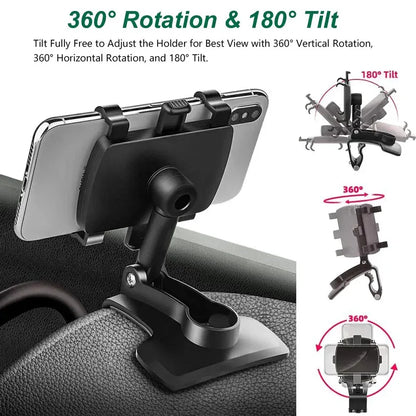 Universal 360 Degree Rotation Car Phone Holder GPS Bracket Dashboard Clip Mount Mobile Stand for iPhone