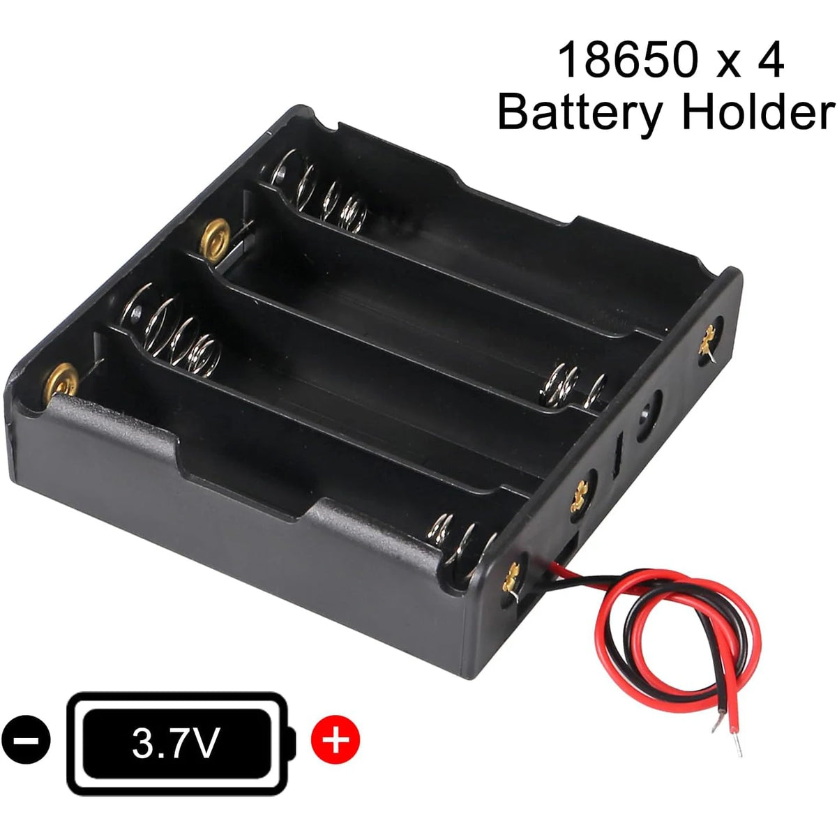 3pcs 18650 Battery Holder with Wire 3.7V,7.4V, 11.1V, 14.8V 18650 Battery Holder Box for Battery storage charging