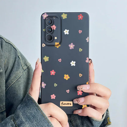 For Realme GT Master Phone Case GTmaster Edition RMX3363 RMX3360 Casing Soft Silicone Sweet Painted Fashion Flower Printed Cover