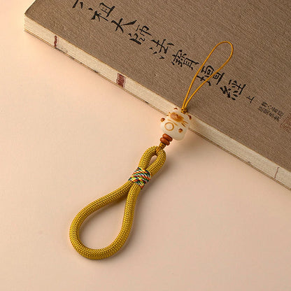 Cute Cartoon Bodhi Lucky Cat Bag Charm Phone Chain With Wrist Pendant Anti Loss Phone Case Lanyard Backpack Decoration Gift