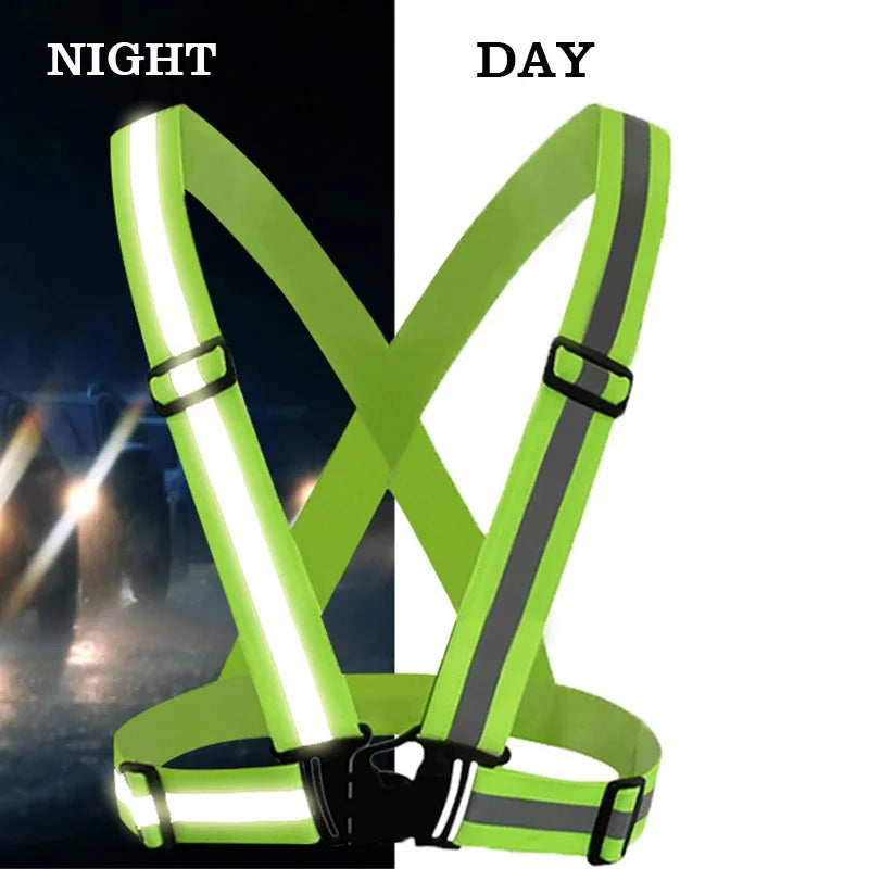 Outdoor Adjustable Safety Vests Night Walking Highlight Reflective Vest Lightweight Biking Safety Straps Waterproof Running Gear