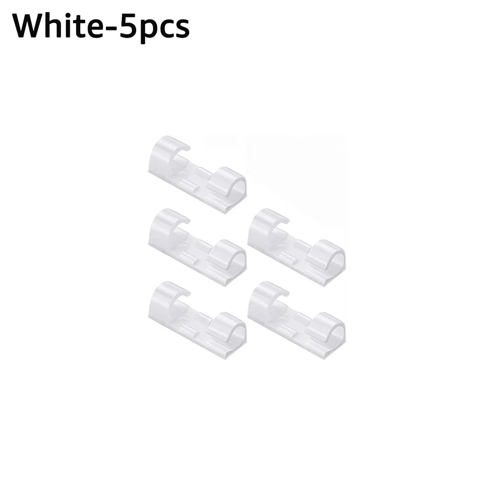 5/20/40/60Pcs Self-Adhesive Cable Organizer Clip Desk Tidy Management Clip Cable Protector For Mouse Headset Wire Storage Winder