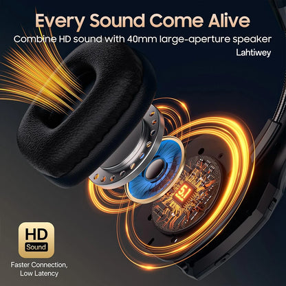 Noise Cancelling Trucker Bluetooth Headset with Microphone Wireless AI-Powered ENC Headphones 55H of Talk Time All-Day Comfort