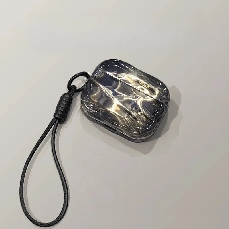 Water Ripple Headphone Case Suitable for AirPods Pro2/3 AirPods 2/3/4 TPU Material Custom Translucent Earphone Protective Case ﻿