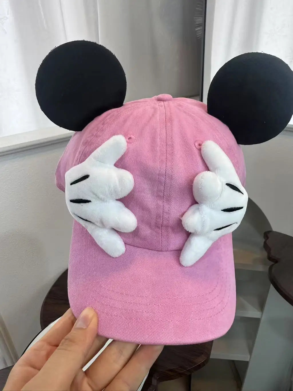 Cute Cartoon Mouse Ear Baseball Caps Adjustable Snapback Hat Outdoor Sports Travel Sun Hat with Curved Brim for Adult Teens