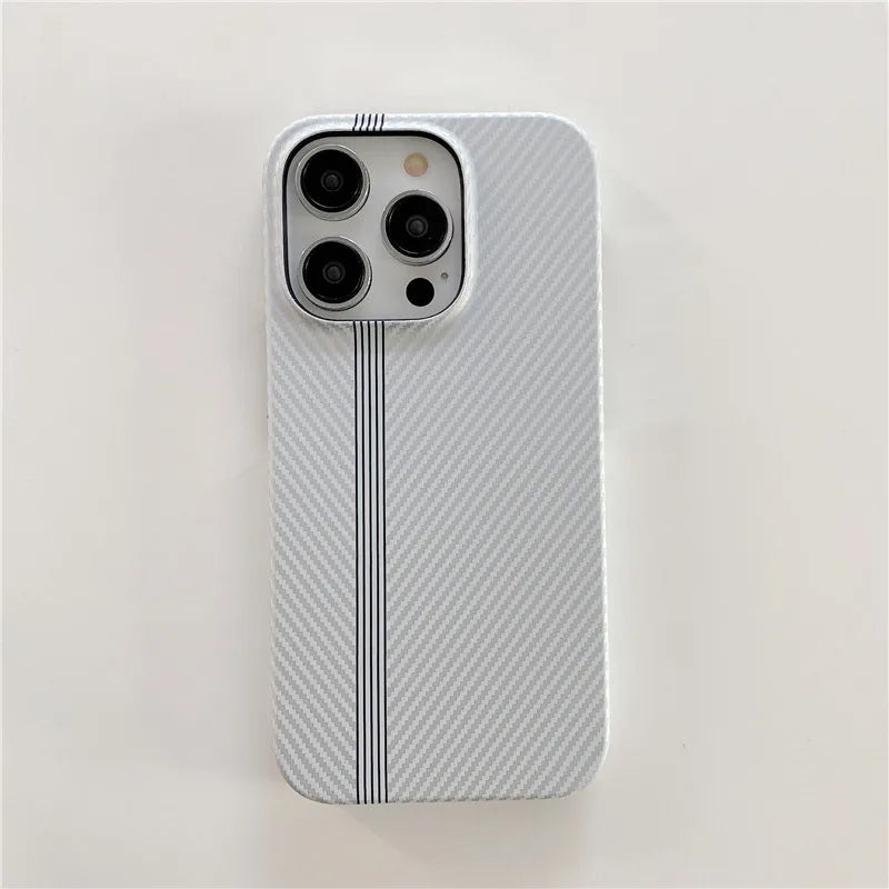 Racing Sports Car Carbon Fiber lines Phone Case for iPhone 12 13 Mini 11 14 15 16 17 Pro Max Air Track 17ProMax PC Cover Funda