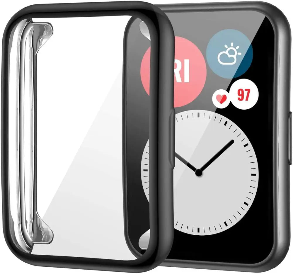 Plated Cover For Huawei Watch fit/fit 2 Case Smartwatch Accessories TPU Bumper All-Around Screen Protector Huawei fit2 watchcase