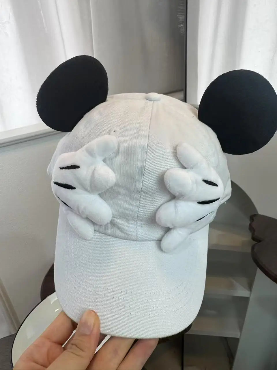 Cute Cartoon Mouse Ear Baseball Caps Adjustable Snapback Hat Outdoor Sports Travel Sun Hat with Curved Brim for Adult Teens