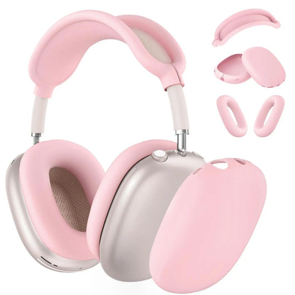 4 in 1 Silicone Case Cover for AirPods Max Headphones, Ear Pad Case Cover/Ear Cups Cover/Headband Cover for AirPod Max -Black