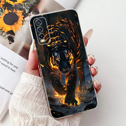 Soft Clear Siliocne Cover For Vivo V2027 V2028 V2029 Phone Case Vivo Y11s Y12s Y20 Y20s Y20i Y20G Cartoon Animals Flower Coque