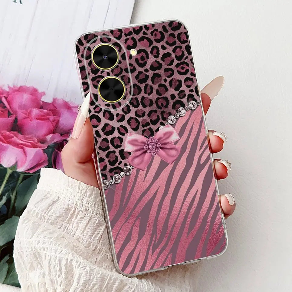 For Cover Xiaomi Redmi A5 4G / Poco C71 Phone Case Colorful Flower Butterfly Love Heart Lxuru Women Fashion Soft Clear Silicone