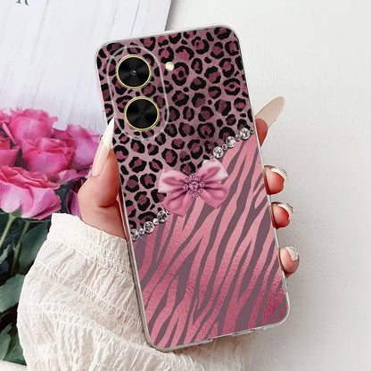 For Cover Xiaomi Redmi A5 4G / Poco C71 Phone Case Colorful Flower Butterfly Love Heart Lxuru Women Fashion Soft Clear Silicone
