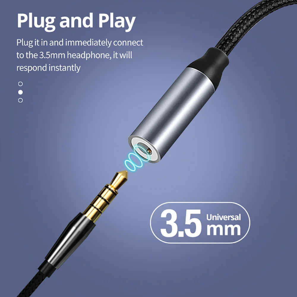Type C To 3.5mm Jack Headphone Adapter Audio Adapter for iPhone Huawei Xiaomi Samsung Galaxy S24 USB C To 3.5 mm Audio Aux Cable