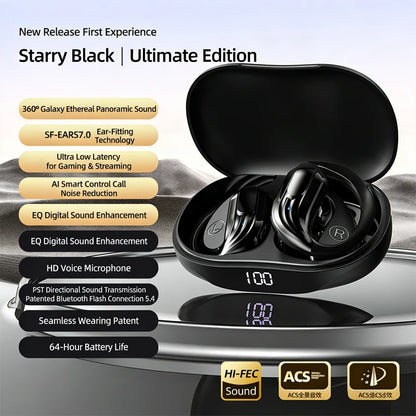 Wireless Headphones Q13 Bluetooth 5.3 Earphones True with Mic Button Control Noise Reduction Earhooks Waterproof Headset
