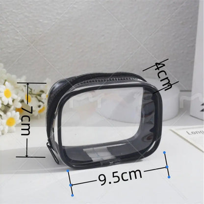 12cm PVC Transparent Storage Bag with Keychain Multicolor Cartoon Doll Display Box Dustproof Case Earphones Gift Organizer Bags