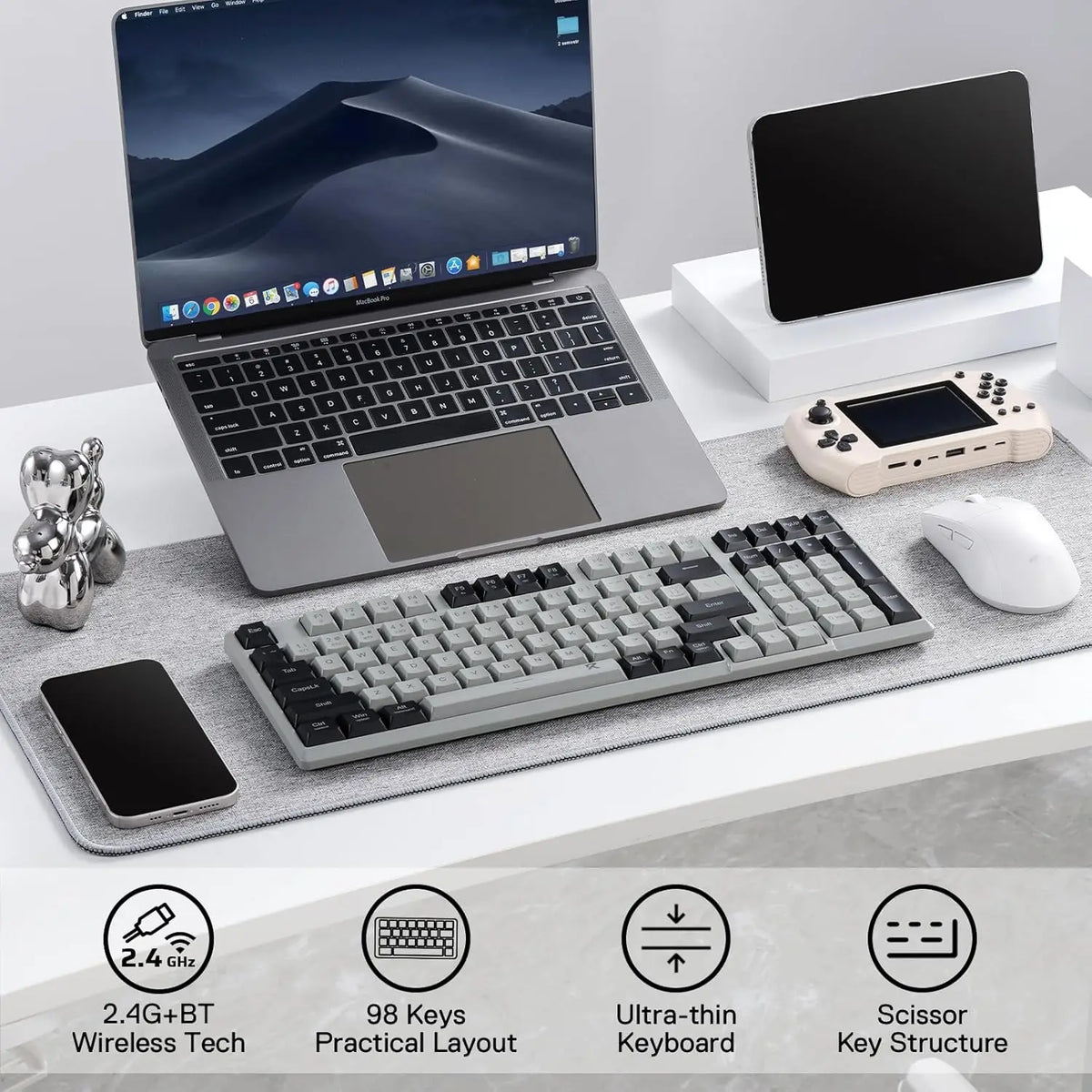 2.4G BT Wireless Computer 98 Keys Slim