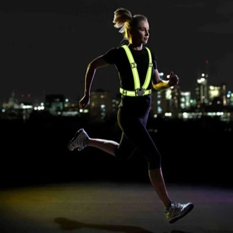 Outdoor Adjustable Safety Vests Night Walking Highlight Reflective Vest Lightweight Biking Safety Straps Waterproof Running Gear
