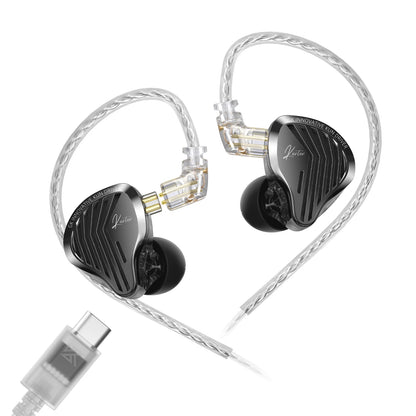 GK KUNTEN Dynamic Drive Headphones HIFI Heavy Bass Earbuds Sports Metal Headphones Detachable Headphones Gaming Headset Ear Buds