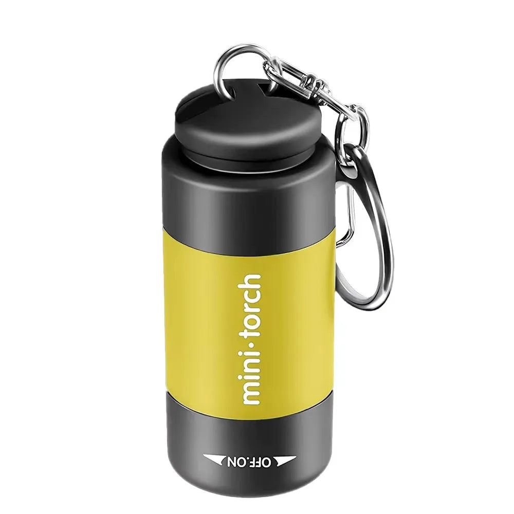 USB Rechargeable LED Pocket Keychain Flashlight Multifunctional Strong Light Waterproof for Outdoor Hiking Camping Mini