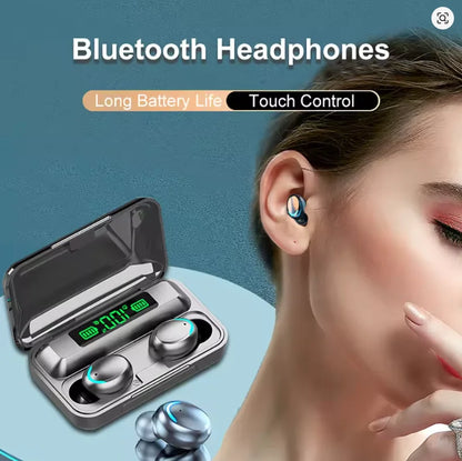 9D Stereo High Bass Earphones F9 Sport Bluetooth Headphones Handfree Touch Control Tws Wireless Earbuds Waterproof Headset