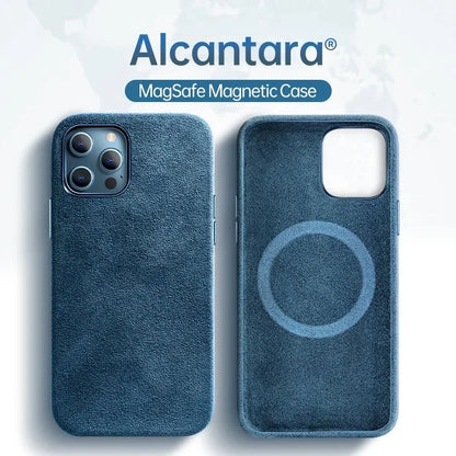 Luxury Leather Case for IPhone 16 Pro Max 14 15 Magnetic Wireless Charger Cover for IPhone 12 13 14 Pro Max Plus Shockproof Case