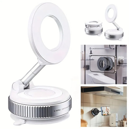 Car Phone Holder Multifunctional Foldable Vacuum Magnetic Phone Holder Suitable for Gym Bathroom Mirrors Ceramic Tiles Marble