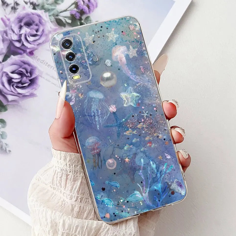 Soft Clear Siliocne Cover For Vivo V2027 V2028 V2029 Phone Case Vivo Y11s Y12s Y20 Y20s Y20i Y20G Cartoon Animals Flower Coque