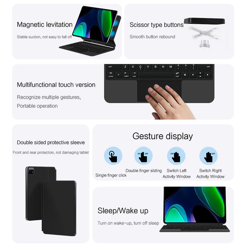 Magic Keyboard Folio For Xiaomi Pad 6 Pad6 11 inch Tablet for MiPad 6 Mi Pad 6 5 Pro Pad5 11" Smart Case Backlit keyboard Cover