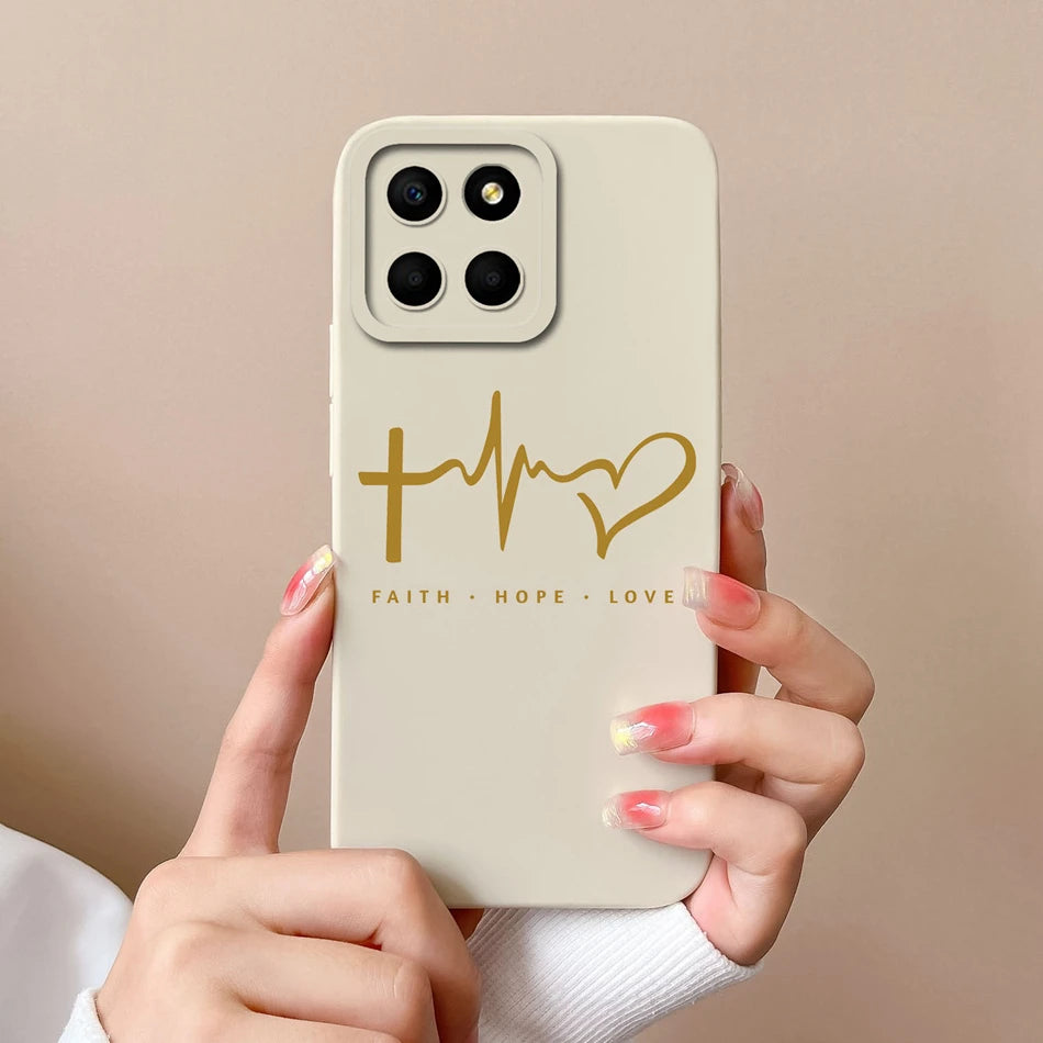 For Huawei Honor X6 X6S X6A Plus Phone Case Butterfly Heart Liquid Silicone Camera Protection Back Cover For Honor X 6 Funda
