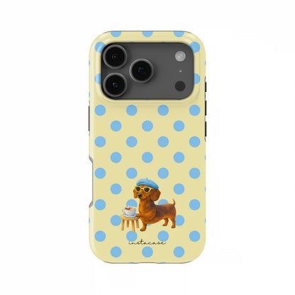 Vintage Dachshund Duck & Plaid Stripe Phone Case for iPhone 17 17e 16e 16 15 14 13 12 11 Air Pro Max Plus Double-layer BackCover