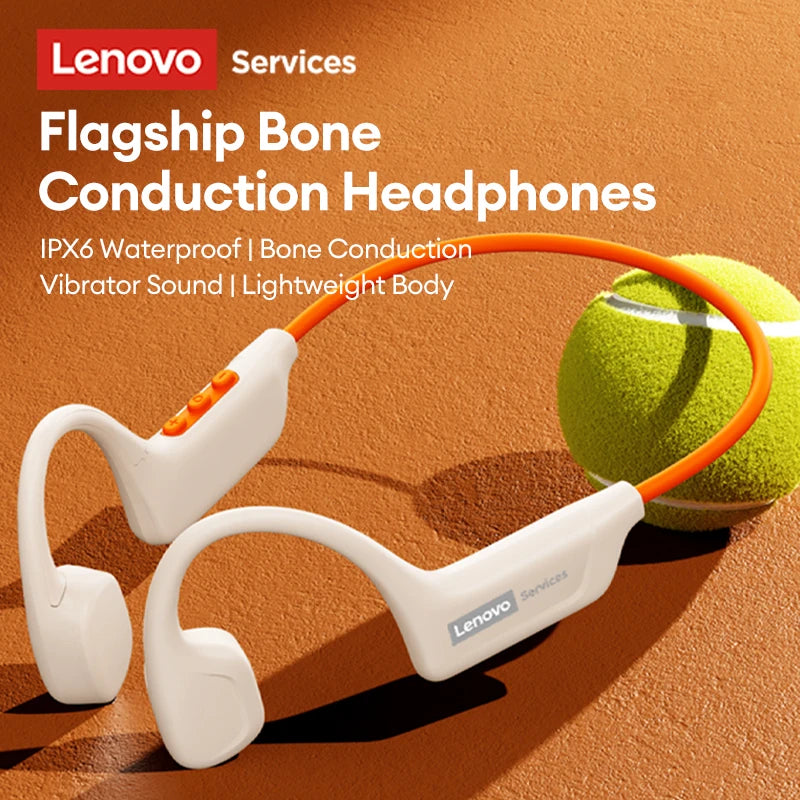 Original Lenovo S102 Bone Conduction Earphones Air Conduction Headphones V6.0 Wireless Sports HiFi Sound Swim Headset Waterproof