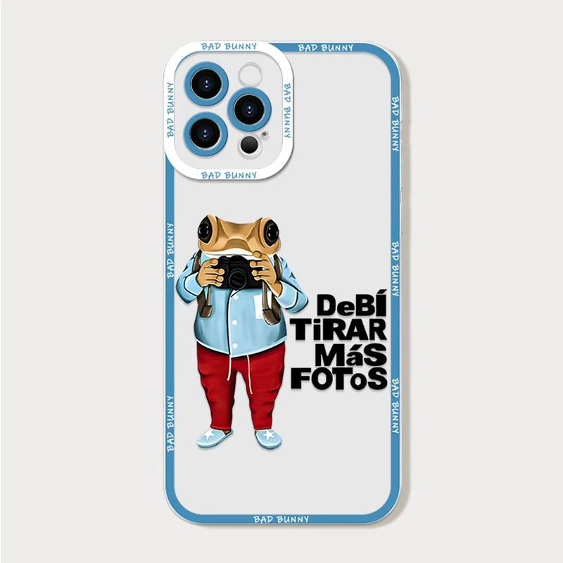 Clear Phone Case for IPhone 16 Pro Max 15 14 13 12 11 Mini X XR XS SE2 7 8 14Plus DTMF Debí Tirar Más Fotos Bad Bunny Soft Cover