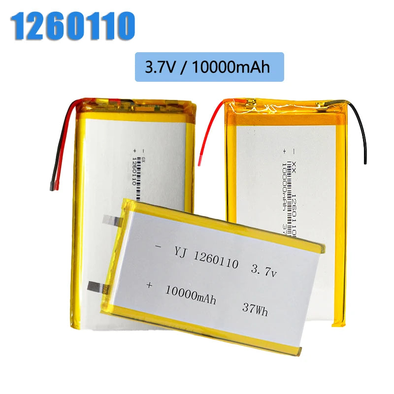 1-10PCS 10000mAh Polymer Lithium Battery 1260110 3.7V Rechargeable Battery for Toy Power Bank GPS Laptop Camping Lights Diy NEW
