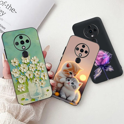 6.8'' For Tecno Spark6 KE7 Back Cover For Techno Spark 6 Case Shockproof Luxury Cute Cartoon Funny Cool Silicone Bumper Funda