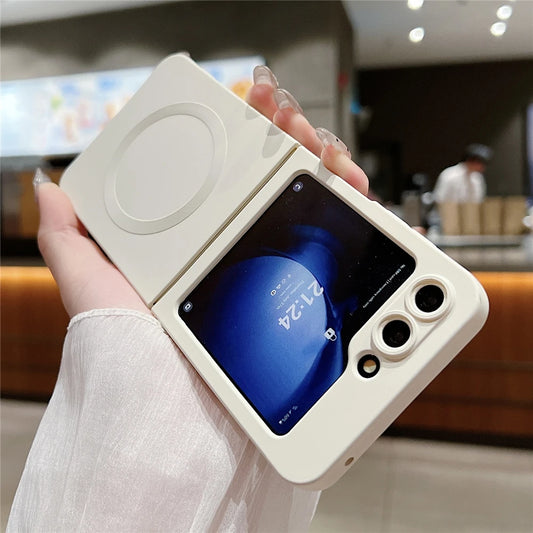 Liquid Silicone Magnetic Case For Samsung Galaxy Z Flip 7 6 5 4 3 Wireless Charging Shockproof Protection Soft Cover For ZFlip6