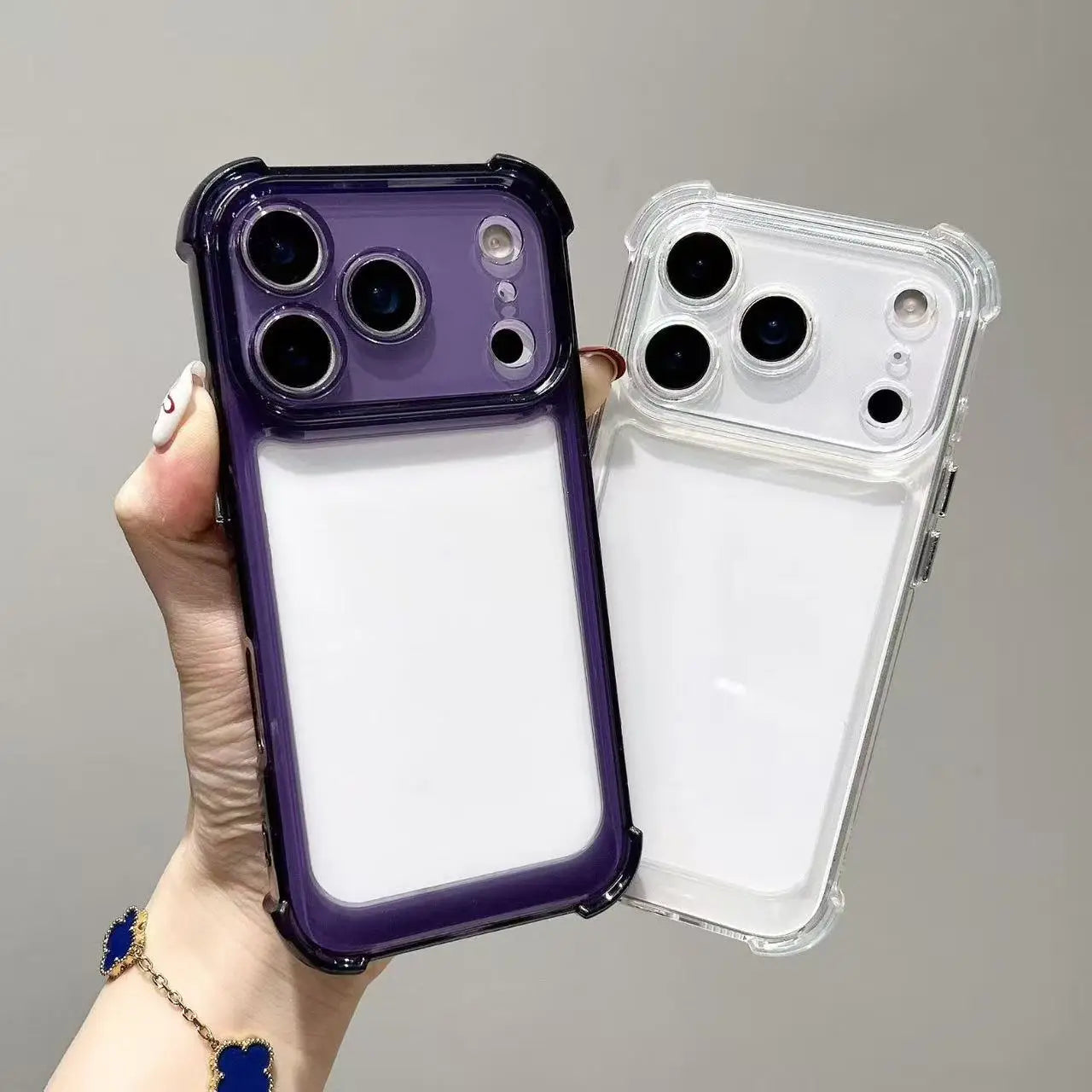 Luxury Shockproof Transparent Phone Case For iPhone 17 Air 16 15 14 Plus 13 12 11 Pro Max 17Air Clear Soft Bumper Cases Cover