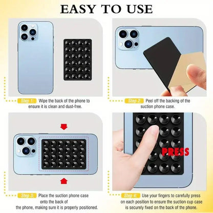 Silicone Suction Cup Wall Stand Multifunctional Square Anti-Slip Single-Sided Phone Holder Back Sticker Mount for Mobile Phone