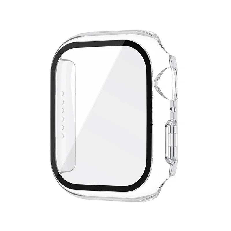 Glass+Cover For Apple Watch case 8 7 9 45mm 41mm 44mm 38 42mm iWatch Accessorie Screen Protector Apple watch series 6 SE 5 40mm