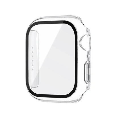 Glass+Cover For Apple Watch case 8 7 9 45mm 41mm 44mm 38 42mm iWatch Accessorie Screen Protector Apple watch series 6 SE 5 40mm