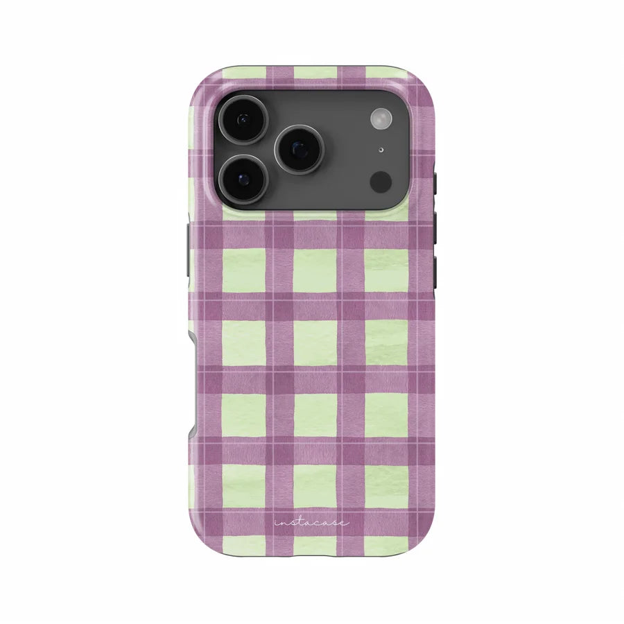 Vintage Dachshund Duck & Plaid Stripe Phone Case for iPhone 17 17e 16e 16 15 14 13 12 11 Air Pro Max Plus Double-layer BackCover