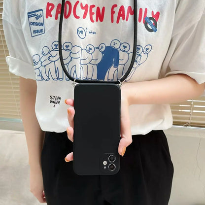 Crossbody Lanyard Phone Case For VIVO V30E V40 SE Lite V27E V25 Y21 Y33S Y22 Y53S Y35 Y36 Y38 Y28 Necklace Strap Rope Cover