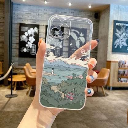 For Samsung S23 S25 Ultra Case Anime Landscape Phone Case For Samsung Galaxy S24 S22 Ultra S20 S21 FE S23Ultra S 23 Plus Covers